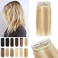 S-Noilite Hair Extensions For Short Hair Clip In Human Hair 2Pcs 2 Clips Balayage Clip In Hairpieces Remy Hair For Women With Thinning Hair Add Hair Volume 24G 8Inch-Ash Blondebleach Blonde