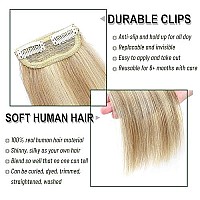 S-Noilite Hair Extensions For Short Hair Clip In Human Hair 2Pcs 2 Clips Balayage Clip In Hairpieces Remy Hair For Women With Thinning Hair Add Hair Volume 24G 8Inch-Ash Blondebleach Blonde