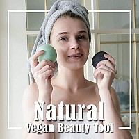 Myhomebody Natural Konjac Facial Sponges - For Gentle Face Cleansing And Exfoliation (2 Lavender Purple, 2 Aloe Green)