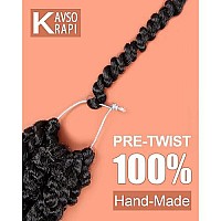 8 Inch Pre-Twisted Passion Twist Crochet Hair 8 Packs Pre-Looped Short Passion Twist Braiding Hair (1B/Natural Black)