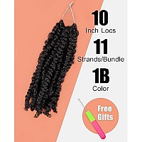 10 Inch Pre-Twisted Passion Twist Crochet Hair 8 Packs Pre-Looped Short Passion Twist Braiding Hair (1Bnatural Black)