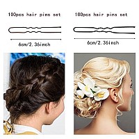 U Shaped Hair Pins,200Pcs 24Inches Hair Pins For Buns Hair Bun Pins Bun Hair Pins With Storage Box For Women Girls Wedding Hairstyles (Blackbrown)