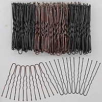 U Shaped Hair Pins,200Pcs 24Inches Hair Pins For Buns Hair Bun Pins Bun Hair Pins With Storage Box For Women Girls Wedding Hairstyles (Blackbrown)