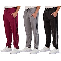 3 Pack Mens Joggers Tech Mesh Active Sports Athletic Training Soccer Track gym Running Slim Fit Tiro Tapered casual Jogger Terry Quick Dry Dri Fit Sweatpants Pockets Elastic Hiking Bottom- Set 6, M