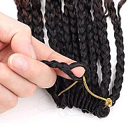 Lmzim 14 Inch Goddess Box Braids Crochet Hair Bohomian Crochet Box Braids Curly Ends 8 Pack 3X Crochet Braids Synthetic Braiding Hair Extension (14Inch, 53)