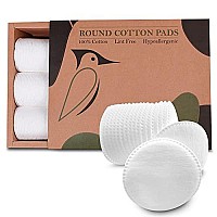 Beautiful Mind Cotton Rounds Makeup Remover Pads - Pack Of 300 - Lint Free Eco-Friendly Compostable - Use As Makeup Applicator, Nail Polish Remover, Or Baby Care Pad - Kraft Box