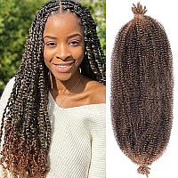 8 Packs Springy Afro Twist Hair 24 Inch Pre-Separated Spring Twist Crochet Braids Hair For Soft Faux Locs Synthetic Marley Twist Braiding Hair Extension For Women (10 Strandspack,T27)