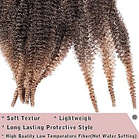 8 Packs Springy Afro Twist Hair 24 Inch Pre-Separated Spring Twist Crochet Braids Hair For Soft Faux Locs Synthetic Marley Twist Braiding Hair Extension For Women (10 Strandspack,T27)