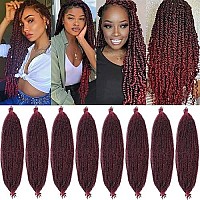 24 Inch Pre-Separated Spring Twist Hair 8 Packs Springy Afro Twist Crochet Hair Synthetic Marley Crochet Braiding For Distressed Soft Locs Hair Extension For Women (10 Strandspack,Tbug)