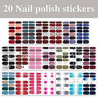 Wokoto 20 Sheets Moon Stars Nail Polish Strips Gradient Nail Stickers Full Nail Wraps For Women Nail Polish Stickers Gel Nail Strips Real Nail Polish Sticker Nails For Women Press On Nails Wraps