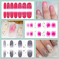 Wokoto 20 Sheets Moon Stars Nail Polish Strips Gradient Nail Stickers Full Nail Wraps For Women Nail Polish Stickers Gel Nail Strips Real Nail Polish Sticker Nails For Women Press On Nails Wraps