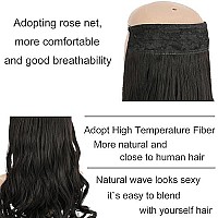 Elaine 24 Wire Hair Extensions Adjustable Headband Synthetic 495 Oz Wavy Curly Invisible Transparent No Clip Long Hair Piece For Women (Medium Golden Brown Ombre Light Ash Brown -251, 24 Inch)