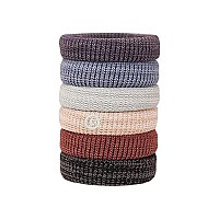 Gimme Beauty - Thick Fit No Damage Hair Ties - Heathered - Seamless Microfiber Elastics - Thick Hair Accessories With All Day Hold - No Snagging, Dents, Or Breakage Hair Tie Pack (6 Count)