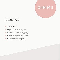 Gimme Beauty - Thick Fit No Damage Hair Ties - Heathered - Seamless Microfiber Elastics - Thick Hair Accessories With All Day Hold - No Snagging, Dents, Or Breakage Hair Tie Pack (6 Count)