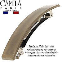 Camila Paris Cp3385 French Hair Barrette Clip For Girls, Beige Rubberized Metal Clasp, Strong Hold Grip Hair Clips For Women, No Slip Durable Styling Girls Hair Accessories, Made In France