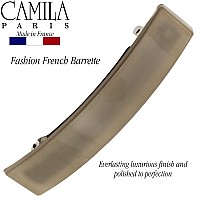 Camila Paris Cp3385 French Hair Barrette Clip For Girls, Beige Rubberized Metal Clasp, Strong Hold Grip Hair Clips For Women, No Slip Durable Styling Girls Hair Accessories, Made In France