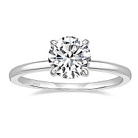 Eamti 15Ct 925 Sterling Silver Engagement Rings Round Cut Solitaire Cubic Zirconia Cz Wedding Promise Rings For Her Wedding Bands For Women Size 105