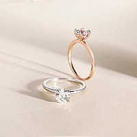 Eamti 15Ct 925 Sterling Silver Engagement Rings Round Cut Solitaire Cubic Zirconia Cz Wedding Promise Rings For Her Wedding Bands For Women Size 105