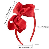 Siquk 12 Pieces Bow Headbands For Girls Headband With Bow Ribbon Headband Hair Bows Headband Boutique Grosgrain Bow Headband, 12 Colors