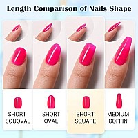 Press On Nails Medium Short Square Glamermaid, Nude Flower Fake Nails With Design Cute Acrylic False Nail Kits Stick Glue On Nails Sets For Women Reusable Full Cover Gel Nails For Girls 24Pcs