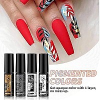 Kredioo Gel Polish Nail Liner Art 12 Colors Soak Off Golden Silver Neon Nails Polishes Thin Brush Nail Art Paint Lines Gift Pakcage Salon Quality