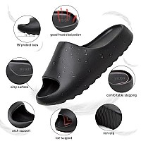 Platform Pillow Slippers Slides For Women And Men, Eva Anti-Slip Cloud Slippers Lightweight Spa Open Toe Shower Sandals For Indoor & Outdoor