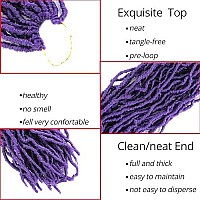 Soft Locs Crochet Hair 24 Inch Purple Faux Locs Crochet Hair Curly Wavy Crochet Synthetic Braiding Hair Extensions (24 Inch Purple)