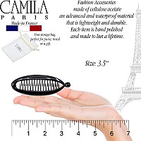 Camila Paris Nv138 2 Pack French Small Banana Clip Hair Comb, Flexible Banana Clips Hair For Thin Hair Ponytail Holder Interlocking Banana Hair Clips Styling Hair Banana Clips For Women Made In France