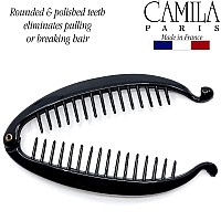 Camila Paris Nv138 2 Pack French Small Banana Clip Hair Comb, Flexible Banana Clips Hair For Thin Hair Ponytail Holder Interlocking Banana Hair Clips Styling Hair Banana Clips For Women Made In France