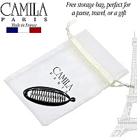 Camila Paris Nv138 2 Pack French Small Banana Clip Hair Comb, Flexible Banana Clips Hair For Thin Hair Ponytail Holder Interlocking Banana Hair Clips Styling Hair Banana Clips For Women Made In France