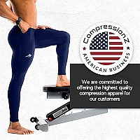 Compressionz Mens Compression Pants Base Layer Running Tights Mens Leggings For Sports (Navy Wpockets, 3Xl)