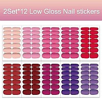 Wokoto 20 Sheets Matte Solid Nail Polish Strips Stickers Warm Tones Low Gloss Nail Stickers Full Nail Wraps Real Nail Polish Stickers For Women Stick On Gel Nails Strips With Nail File