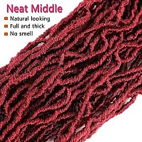 Soft Locs Crochet Hair 30 Inch 6 Packs Burgundy Color Faux Locs Crochet Hair Pre Looped Super Lightweight Synthetic Hair Braids For Black Women(30 Inch Burgundy)