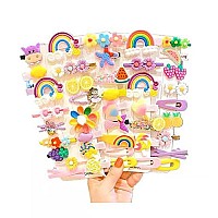 Hairpin candy-colored kids hair accessories,kids hair clips, Kids clips Styling,Pin,Flower Rainbow candy Fruits Butterfly cute 52 pieces