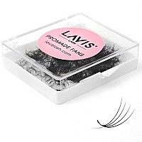 LAVISLASH 500 Promade Fans Eyelash Extension Handmade Loose Volume Lash Mutiple Options 3D-8D10D12D14D16D18D20D Fans 003005007mm Thickness c cc D curl 8 - 16mm Length Long Lasting & Easy To Apply (4D-007- D curl,13mm)