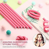 20 Pieces Flexible Curling Rods Twist Foam Hair Rollers Soft Foam No Heat Hair Rods Rollers Curlers And Steel Pintail Comb Rat Tail Comb For Women Girls Long And Short Hair (Dark Pink,031 X 94 Inch)