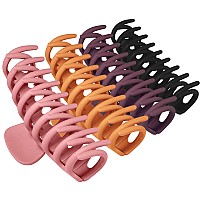 Owiizi Large Claw Clips For Thick Hair, 4.3 Matte Big Hair Claw Clips Non-Slip Claw Hair Clips Strong Hold Barrette Jumbo Hair Clips For Women Long Thick Hair (4Packs)