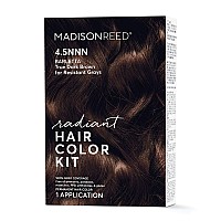 Madison Reed Radiant Hair color Kit, Dark Brown for 100% coverage of Resistant gray Hair, Ammonia-Free, 45NNN Barletta Brown, Permanent Hair Dye, Pack of 1