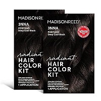 Madison Reed Radiant Hair Color Kit, Darkest Brown Black For 100 Gray Coverage, Ammonia-Free, 3Nna Positano Black, Permanent Hair Dye, Pack Of 2