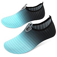 L-Run Womens Swimming Shoes Barefoot Skin Aqua Sock Slip On Blue M(W:65-75,M:5-6)=Eu37-38