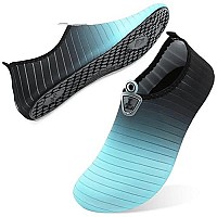 L-Run Womens Swimming Shoes Barefoot Skin Aqua Sock Slip On Blue M(W:65-75,M:5-6)=Eu37-38