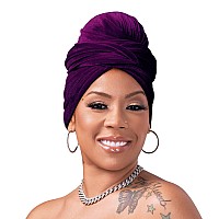 Red by Kiss Keyshia cole Women Head Wrap Scarf Made of Premium Velvet, Breathable, Very Soft and Stretchy, Various Styling Available 60 X 19 (Purple)