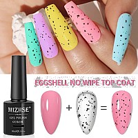 Mizhse Eggshell Gel Polish Transparent Top Coat Speckled Like Quail Eggshell Effect Soak Off Uv Led Nail Gel For Nail Salon Diy At Home 10Ml