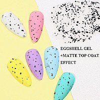 Mizhse Eggshell Gel Polish Transparent Top Coat Speckled Like Quail Eggshell Effect Soak Off Uv Led Nail Gel For Nail Salon Diy At Home 10Ml