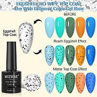 Mizhse Eggshell Gel Polish Transparent Top Coat Speckled Like Quail Eggshell Effect Soak Off Uv Led Nail Gel For Nail Salon Diy At Home 10Ml