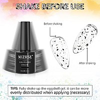 Mizhse Eggshell Gel Polish Transparent Top Coat Speckled Like Quail Eggshell Effect Soak Off Uv Led Nail Gel For Nail Salon Diy At Home 10Ml