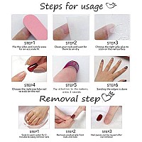 Foccna Red Almond Fake Nails Medium Length-Press On Nails Gradient False Nails Full Cover False Nail - Tips 24 Pcsa