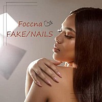 Foccna Red Almond Fake Nails Medium Length-Press On Nails Gradient False Nails Full Cover False Nail - Tips 24 Pcsa