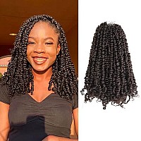 12 Inch Pre-Twisted Passion Twist Crochet Hair 8 Packs Pre-Looped Short Passion Twist Braiding Hair (4Brown)