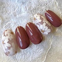 Foccna Press On Nails Medium Lengtht Fake Nails Tips-Red Almond Acrylic False Nails Art For Women And Girls (24Pcs)